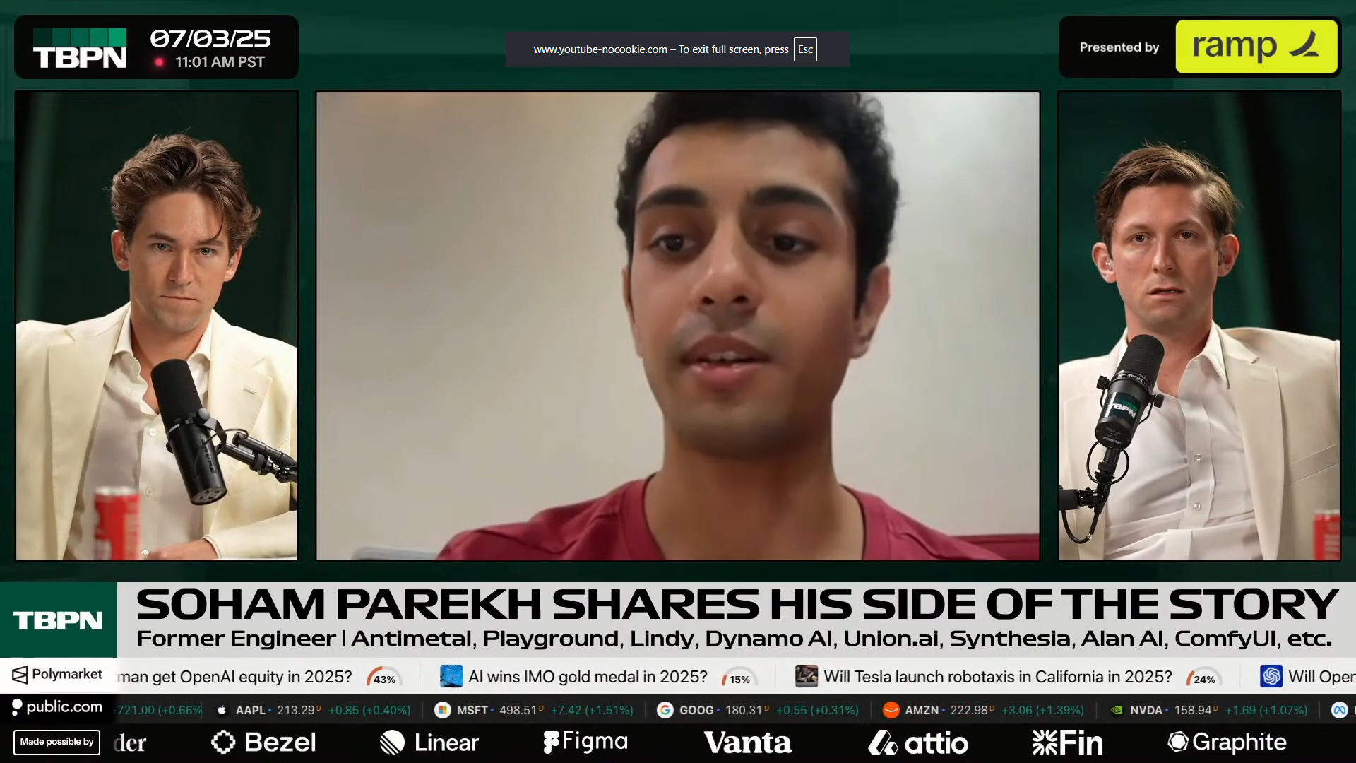 Phỏng vấn Soham Parekh trên chương trình TBPN