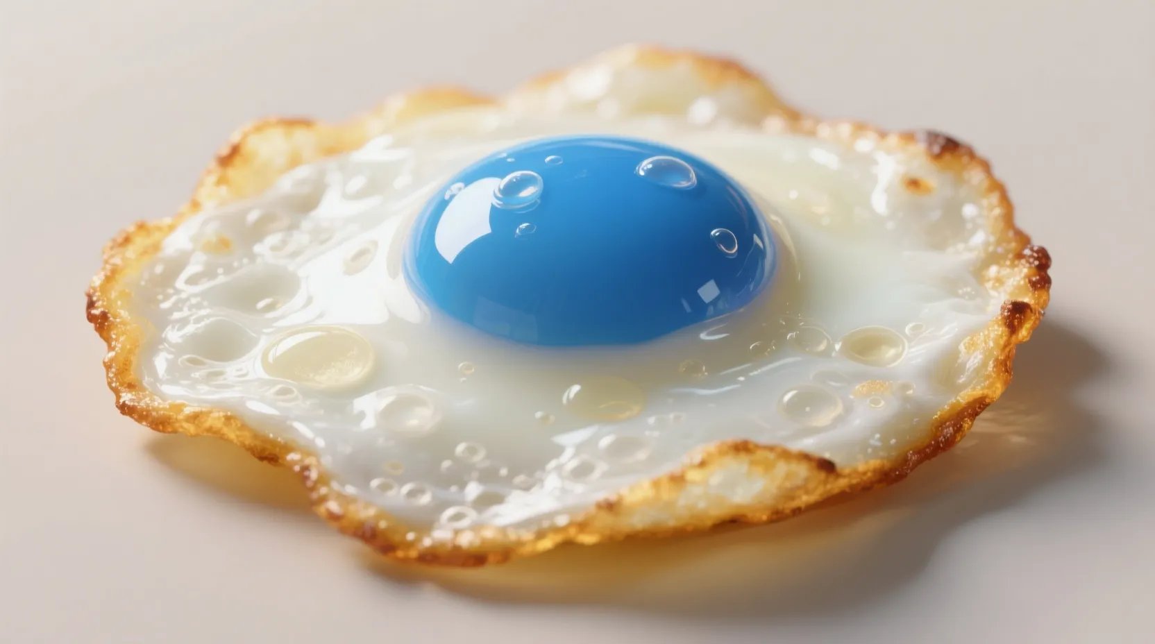 Dân AI nức nở khen AI “ốp” được quả trứng màu xanh biển, dân thiết kế bảo chỉ cần chục giây là xong- Ảnh 1. Quả trứng ốp la có lòng xanh biển do AI tạo ra