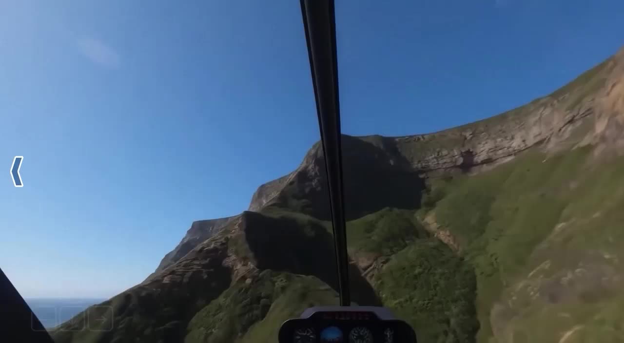 Phi công trực thăng điều khiển máy bay trong môi trường ảo Góc nhìn trực thăng trong môi trường giả lập của Genie 3