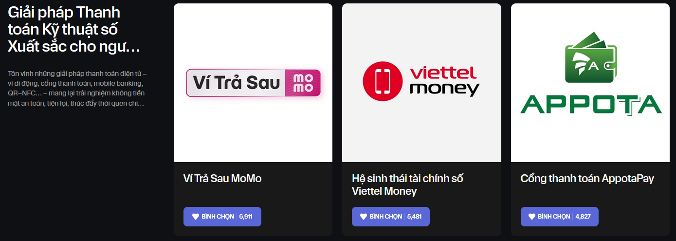 Cổng bình chọn Consumer Finance Awards đã khép lại: Những cái tên dẫn đầu đã lộ diện- Ảnh 8. Giải pháp thanh toán kỹ thuật số xuất sắc nhất