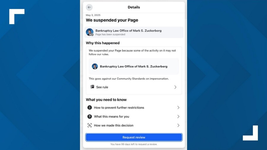 Mark Zuckerberg kiện Mark Zuckerberg vì bị khóa tài khoản Facebook- Ảnh 1. Luật sư Mark Zuckerberg bị khóa tài khoản Facebook vì mạo danh