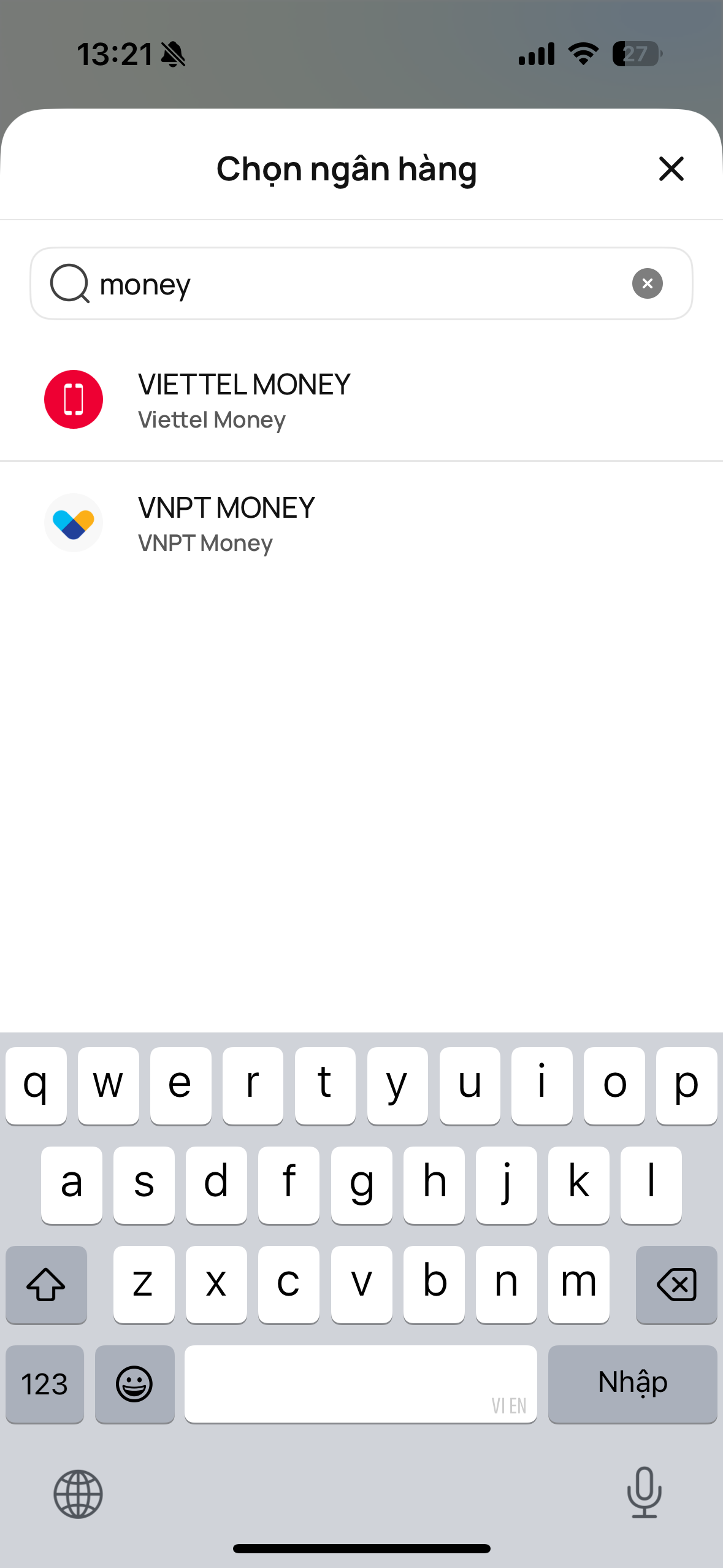 Quy trình chuyển tiền đến ví điện tử Giao diện chuyển tiền chọn ví điện tử qua số điện thoại