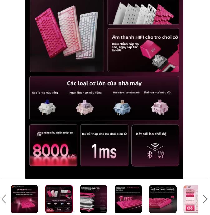 Bàn phím cơ EWEADN với Bluetooth, 2.4GHz và có dây