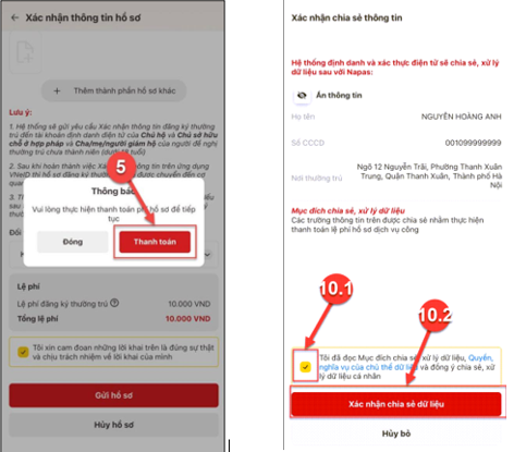 Thanh toán lệ phí trực tuyến trên VNeID Giao diện thanh toán lệ phí bằng thẻ và QR code
